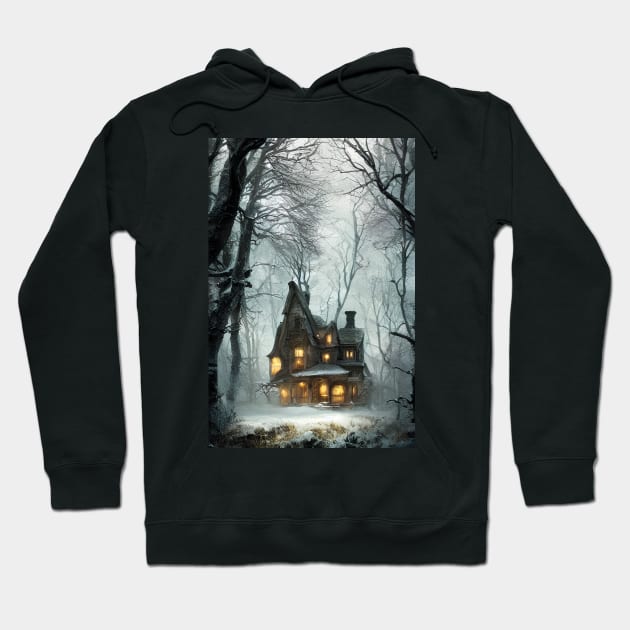 Witch House In Winter Hoodie by PurplePeacock